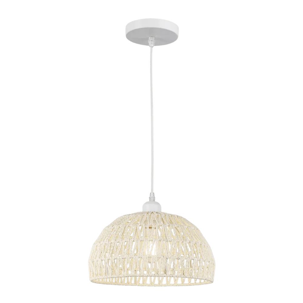 Pendente Jacarta 86501092 para 1 Lâmpada E-27 em Fibra Areia Blumenau Iluminação 30CM