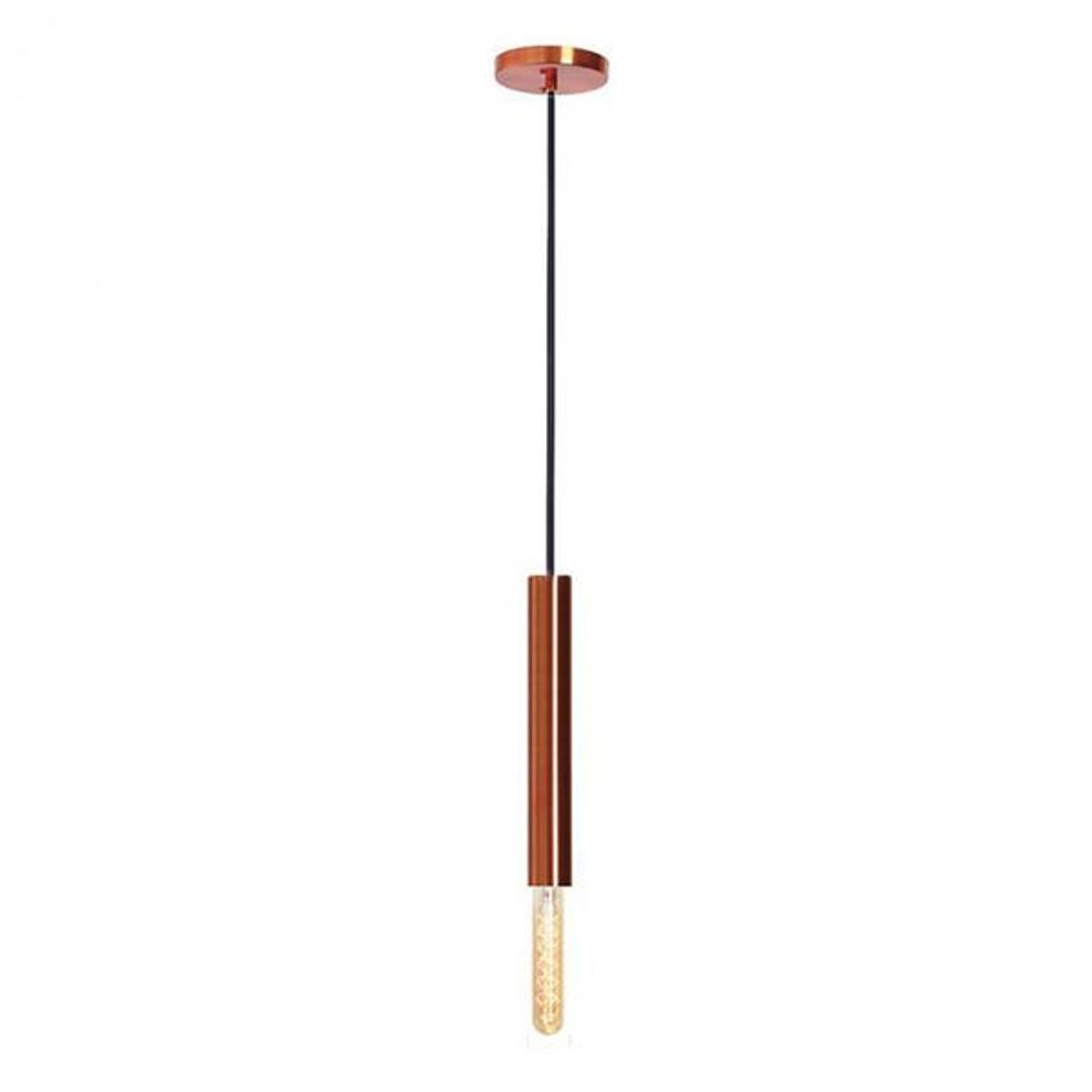 Pendente Bartô Long para 1 Lâmpada E-27 Soquete Bivolt Cobre Caisma 40CM