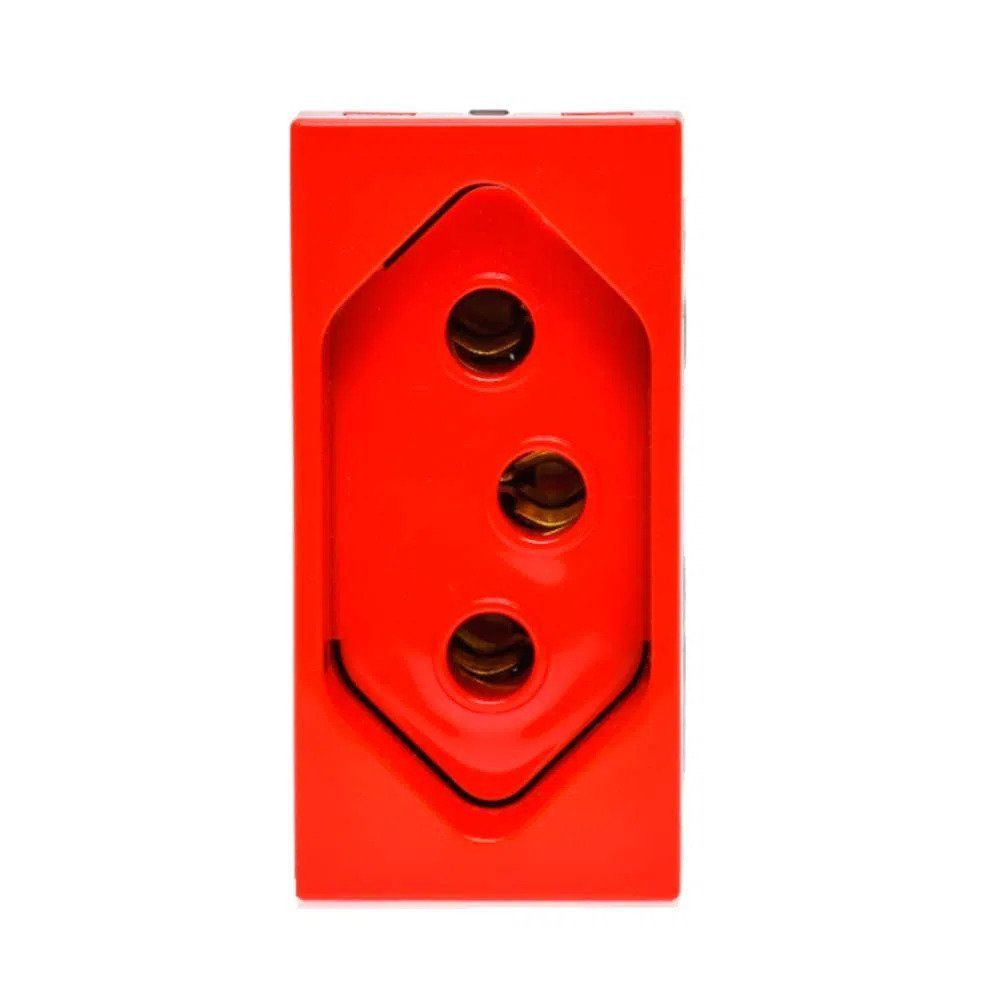 Módulo Tomada 593732 2P+T 20A Bivolt Acabamento Fosco Vermelho Arteor Pial