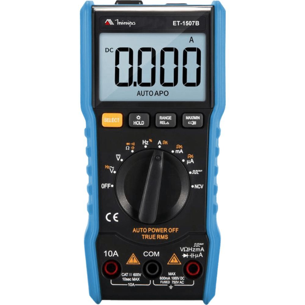 Multímetro Digital ET-1507B com Medição True RMS e Display LCD 6000 Contagens Preto Minipa