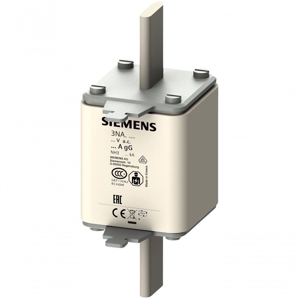 Fusivel Siemens NH01 3NA1216 36A Bivolt para Protecao Eletrica Industrial