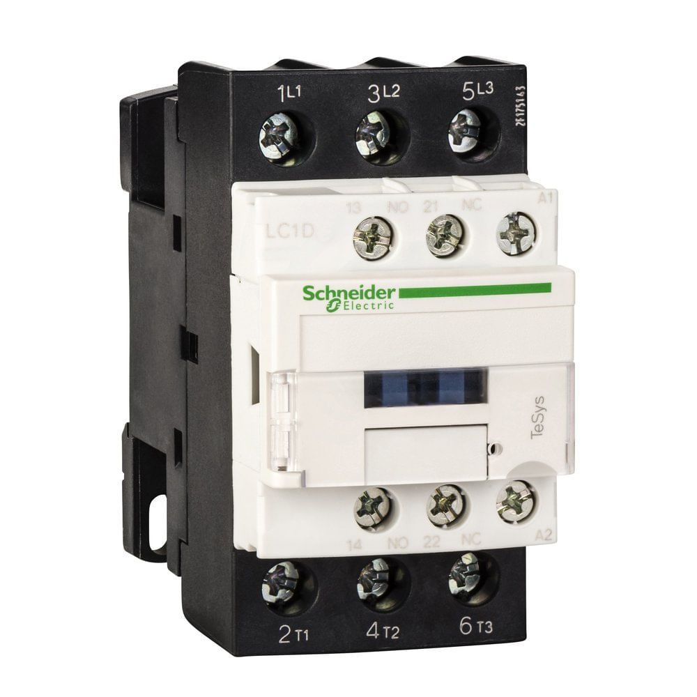 Contator Tripolar Schneider Electric LC1D1156M7 Tesys Deca 3NA 220V 1NA+1NF Largura 45MM