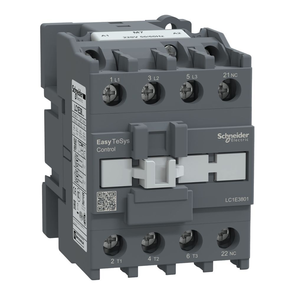 Contator Tesys Deca Schneider Electric LC1E3801M6-M7 Easypact TVS 38A 1NF 220VCA 50-60Hz 18,5kW@440V