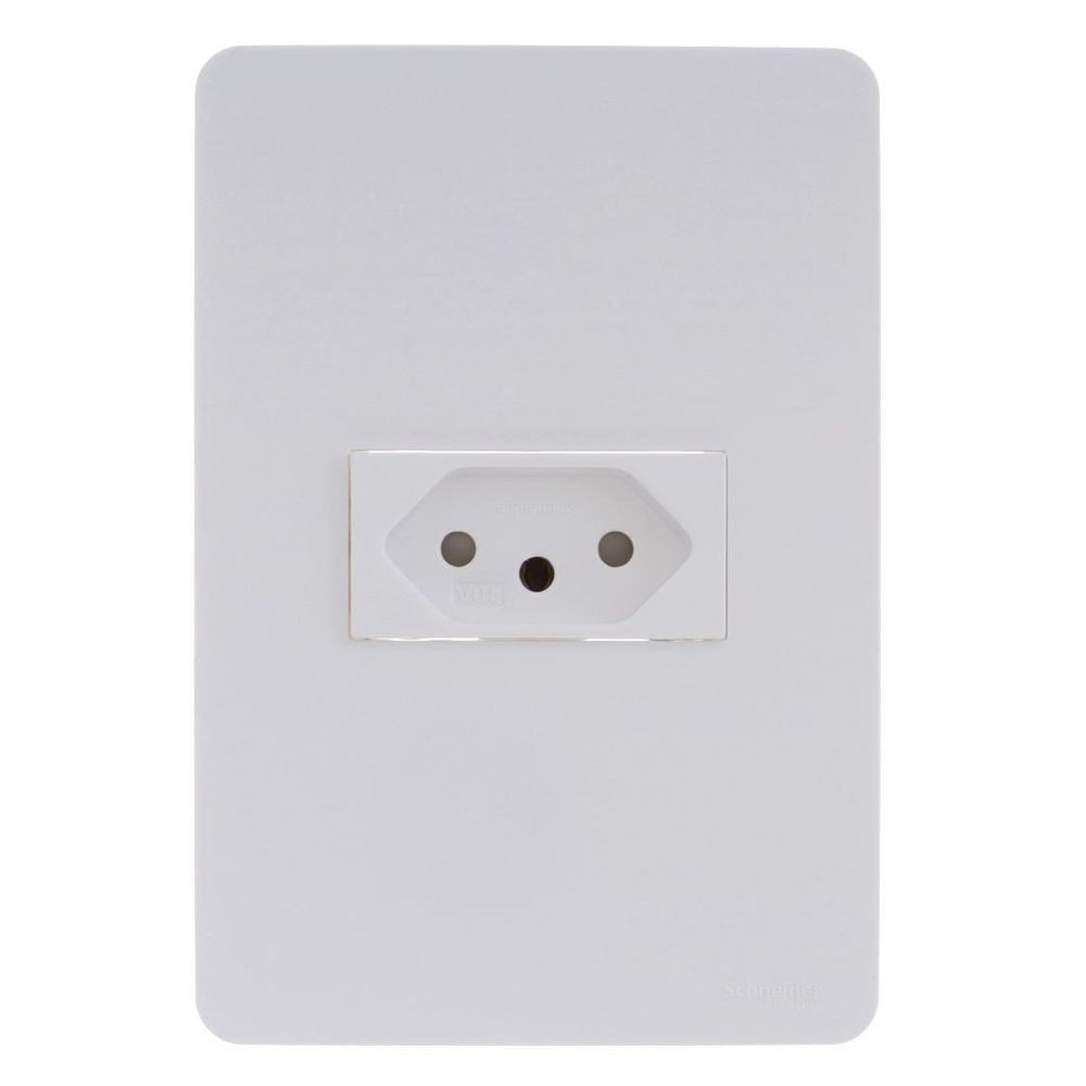Conjunto Placa Horizontal 2x4 com Tomada 2P+T 10A 250VCA Branco Orion Schneider Electric