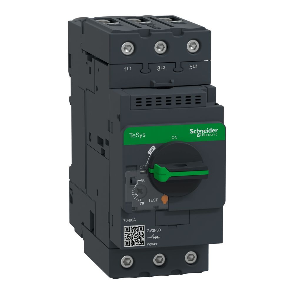 Disjuntor Motor GV3-P80 com Proteção Termomagnética e Regulação 62-73A Inox Schneider Electric 3 Polos 100kA@400V