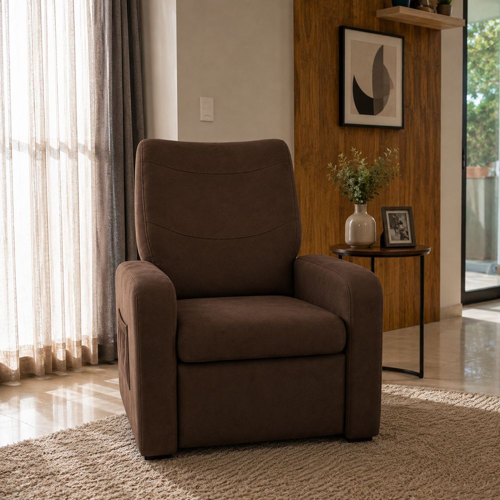 Poltrona Do Papai Reclinável Para Sala E Descanso - Unitàlle Marrom