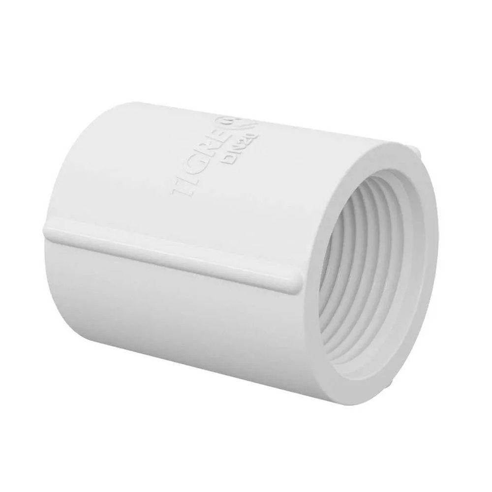 Luva PVC com Rosca 20121963 para Instalação de Água Fria com Segurança e Durabilidade Branco Tigre