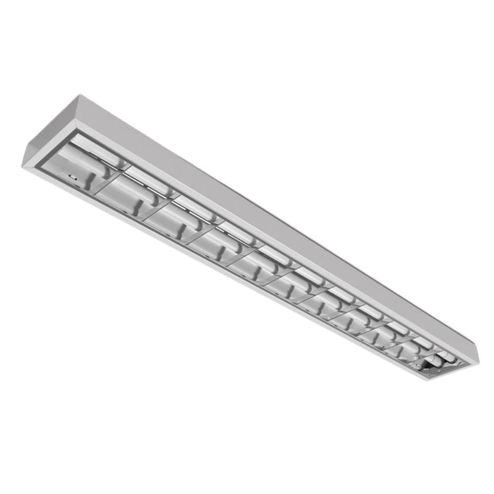 Luminária de Sobrepor 148105 Alto Rendimento com Aletas Parabólicas Duplas Branco Lumepetro 2x1200MM