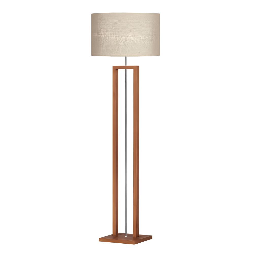 Luminária de Chão 434 Imb.tc.bg com Cúpula em Tecido Bege Bivolt Imbuia A.R Iluminação 30CM
