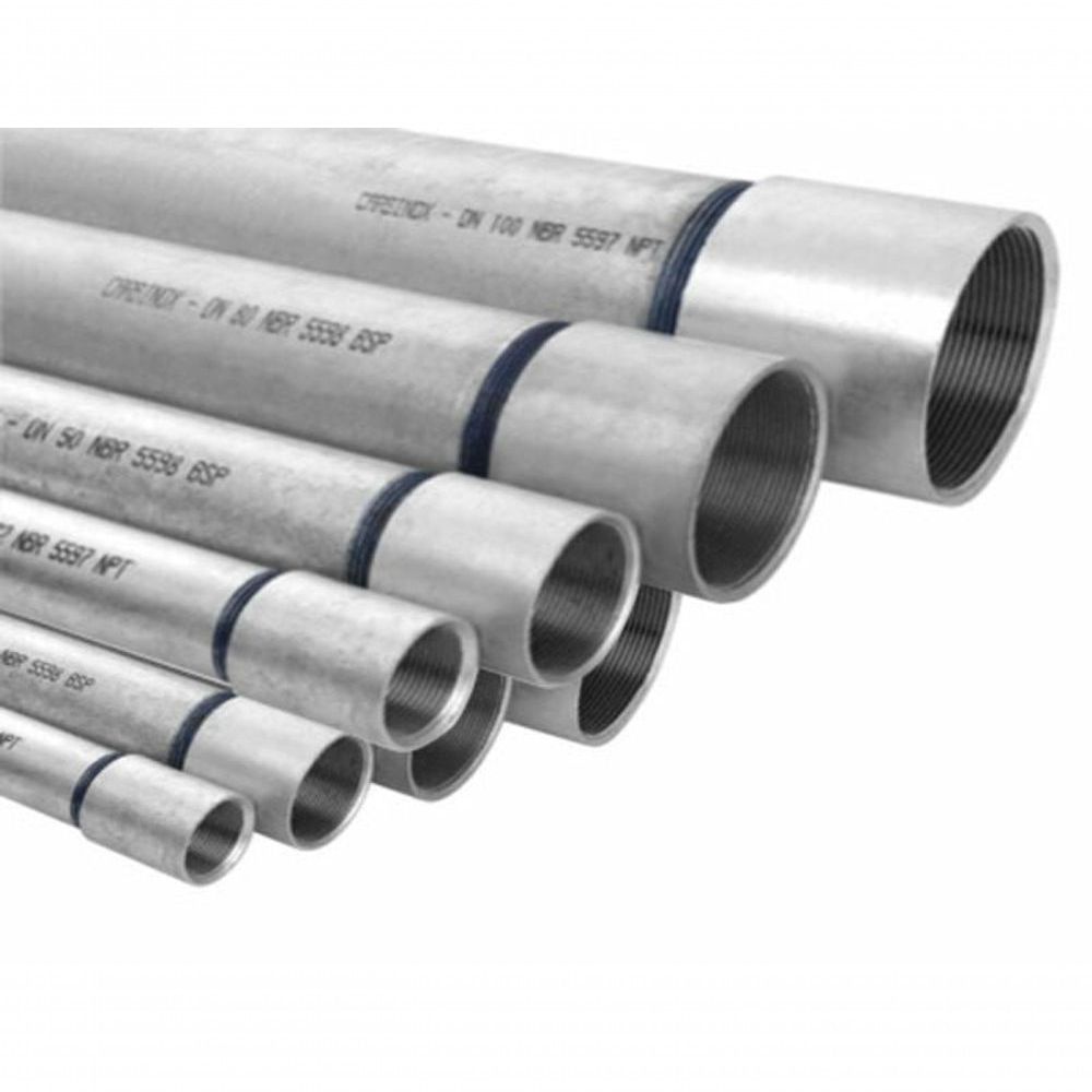 Eletroduto 1.1-4'' 2,00mm Semi Pesado Ferro Galvanizado à Fogo NBR 5624 Roscas Paralelas NBR 8133 Misu Tubos e Conexões
