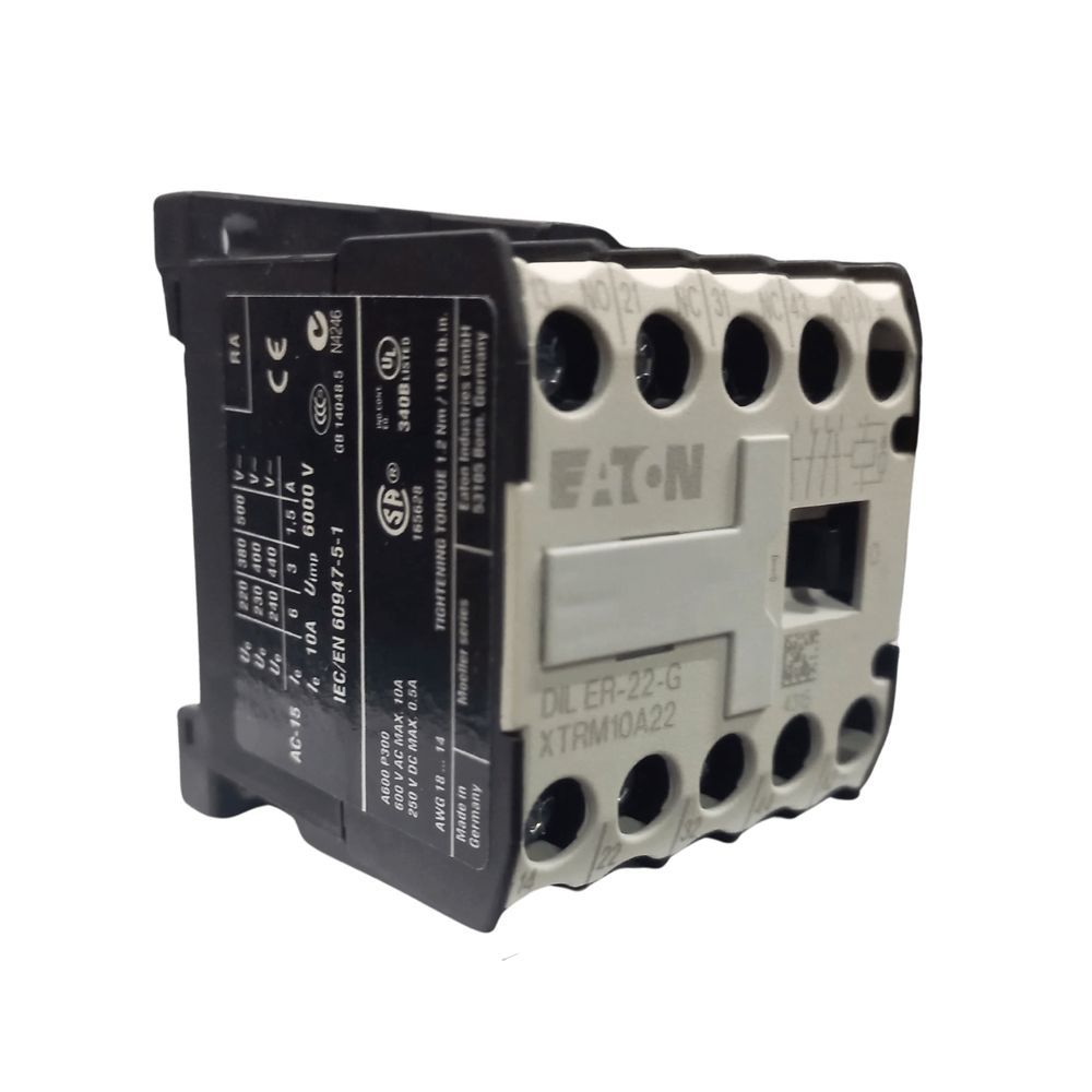 Mini Contator Auxiliar Eaton 10091 com 2 Contatos na e 2 NF 6A AC15 Bivolt