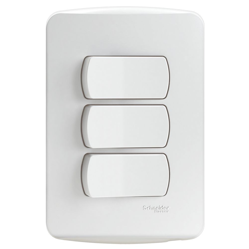 Seccionador Miluz com 2 Interruptores Simples e 1 Paralelo Branco Schneider S3B62190 3 MÓDULOS 250V