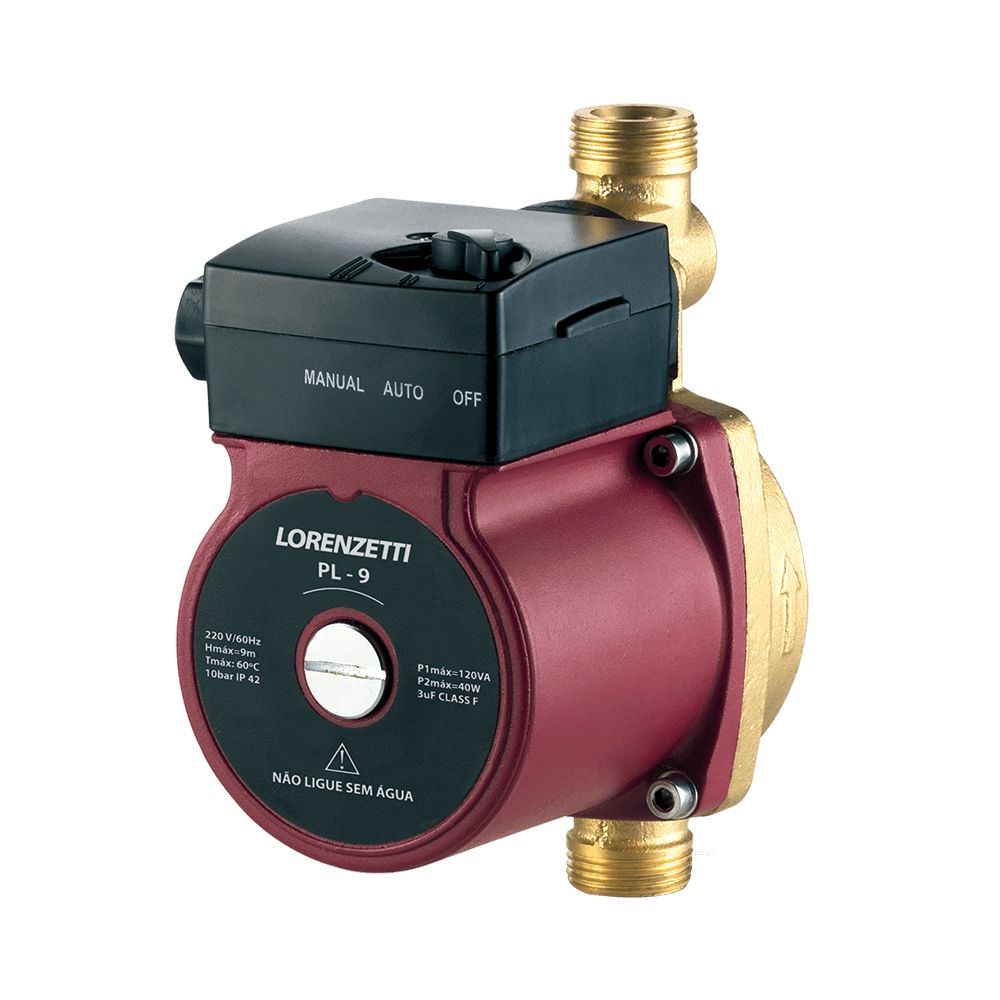 Pressurizador de Agua PL-9 120W 9MCA 220V Silencioso com Filtro Retentor Branco Lorenzetti