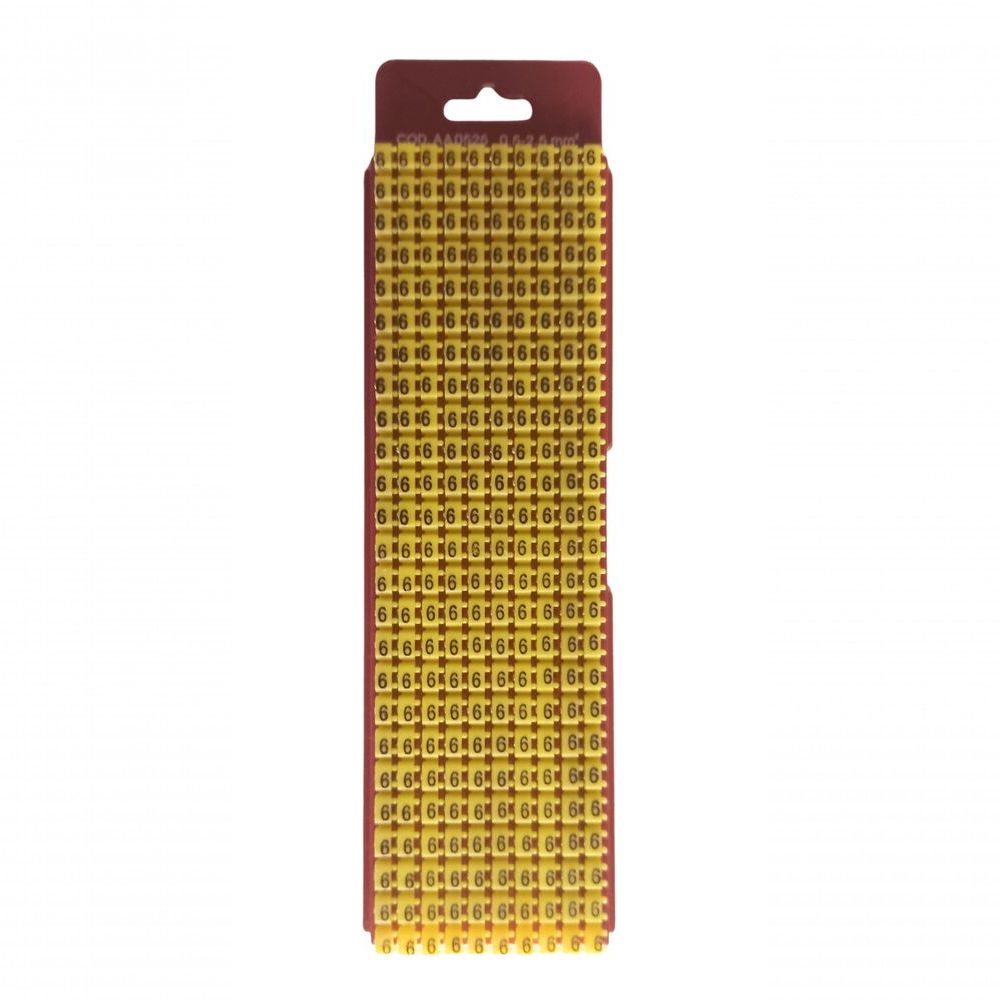 Anilha AP 0,5-2,5 no. 6 para Identificacao de Cabos e Fios Bivolt 250PCS GW Alta Durabilidade