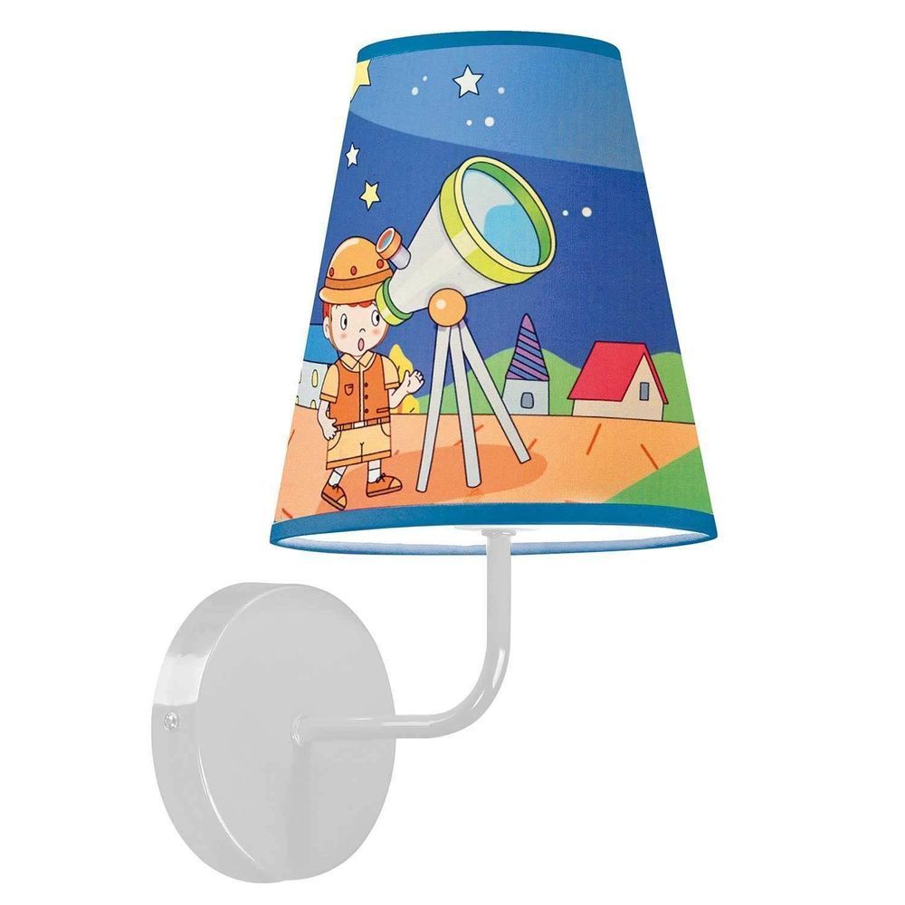Arandela Infantil Kids Space Iluminação Decorativa com Design Espacial Azul Taschibra