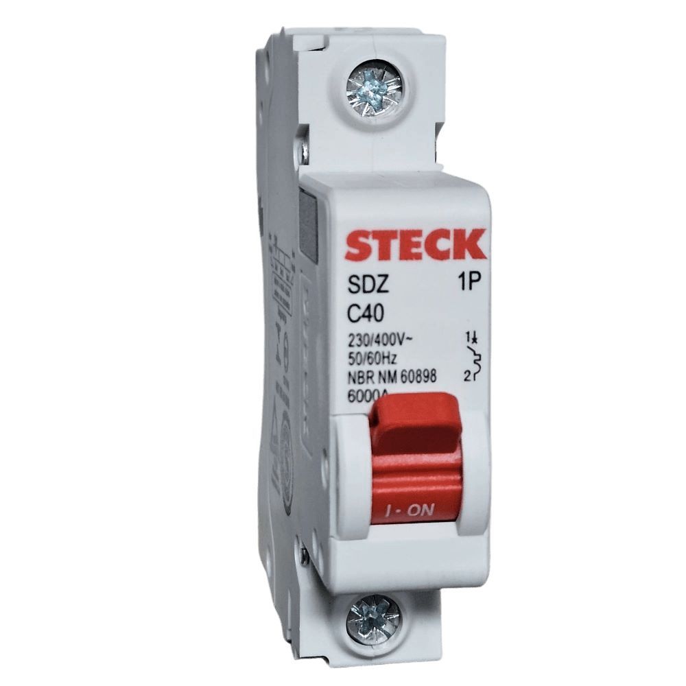 Disjuntor Monopolar SDZ 4A Curva C 6KA Bivolt para Protecao de Circuito Steck