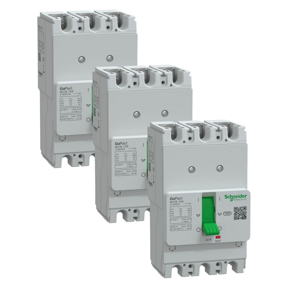 Disjuntor G12e3f100 Tripolar 15kA 415VCA Proteção Térmica Fixa Cinza Schneider Electric