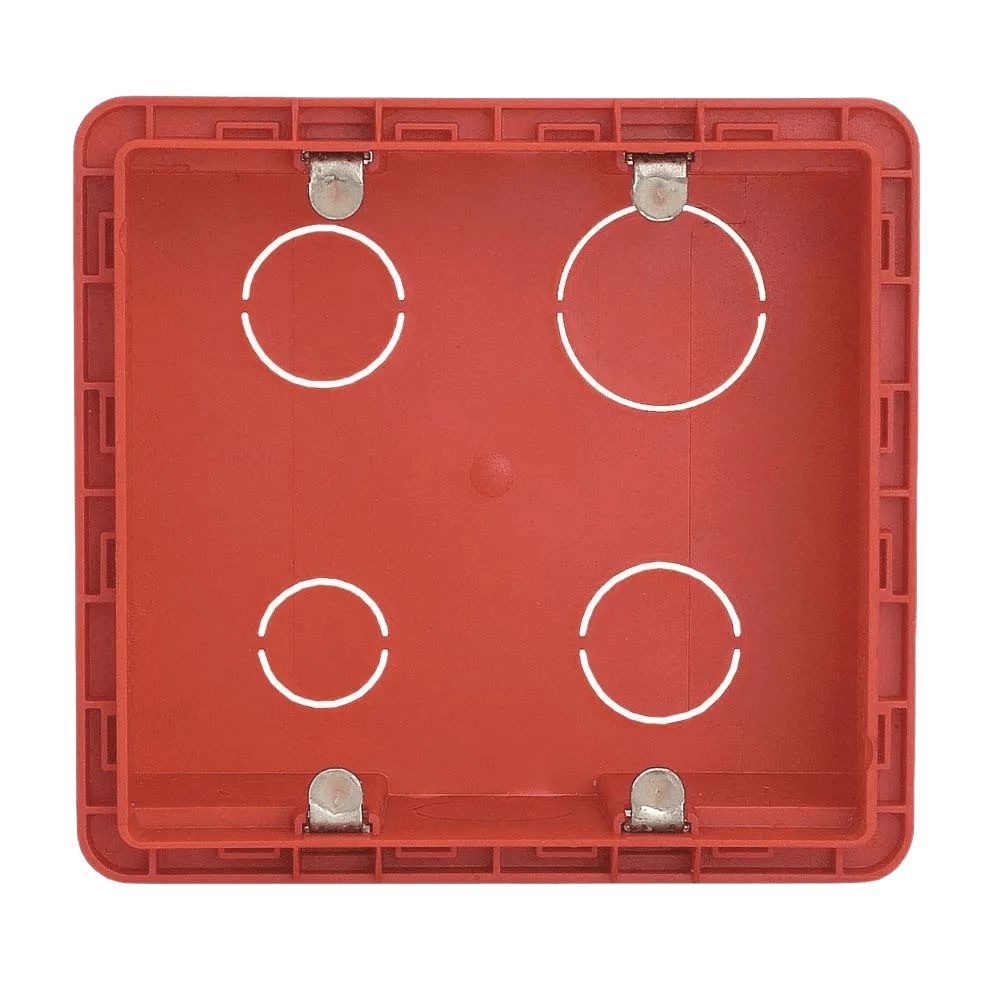 Caixa de Embutir 689015 com 25% Mais Espaço Interno e Orelhas em Aço Anti-Ferrugem Vermelho Legrand 4X4"