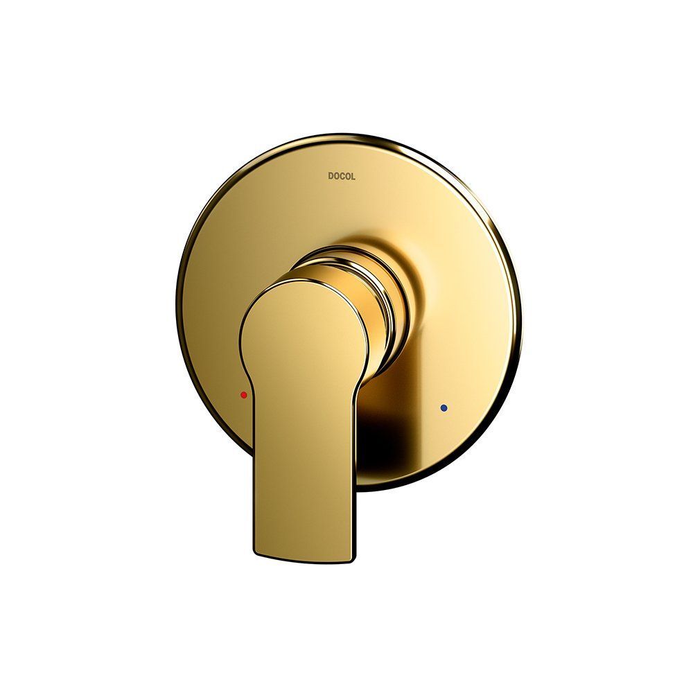 Acabamento Monocomando Argon para Chuveiro e Ducha Higiênica Ouro Polido Docol 16CM