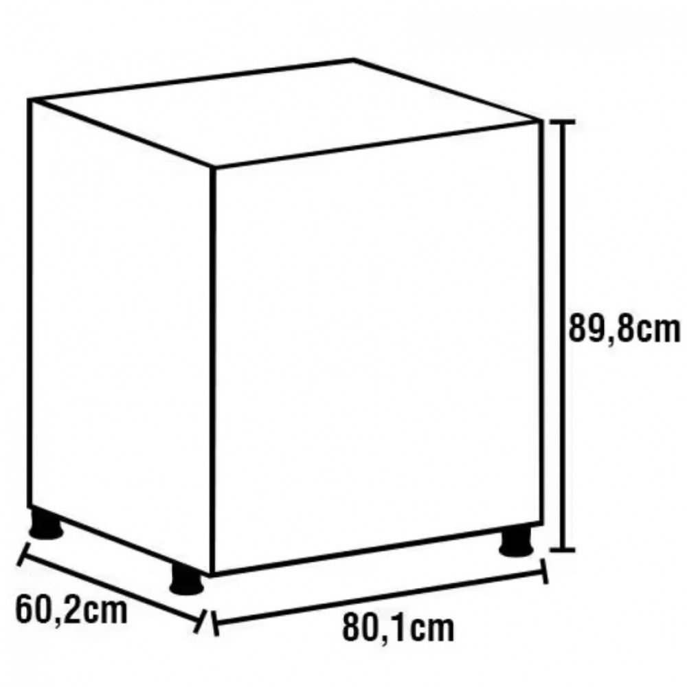 Balcão para Forno e Cooktop Rubi sem Porta sem Gavetas MDP 80.1CM Amadeirado Bartira Móveis