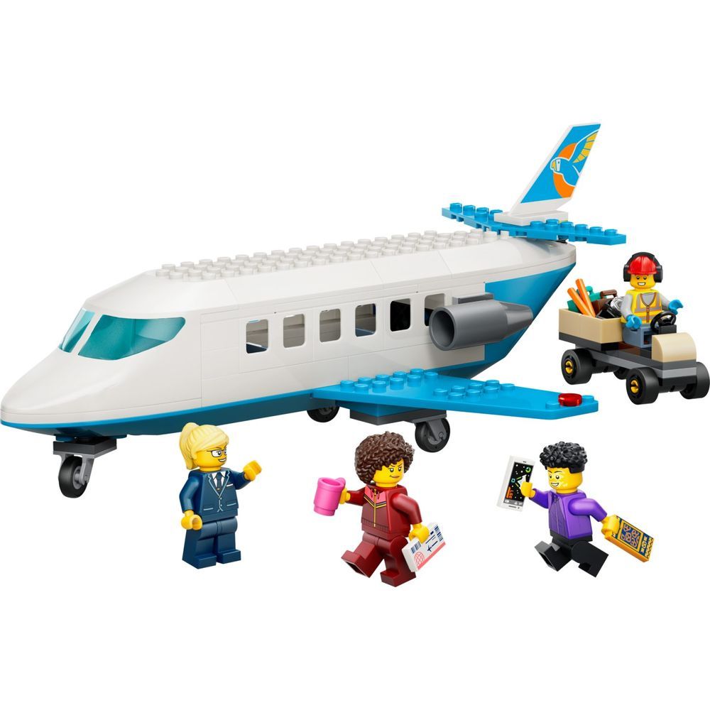 Avião de Brinquedo 60492 com Fuselagem Aberta e Compartimento de Carga Branco Lego 20CM