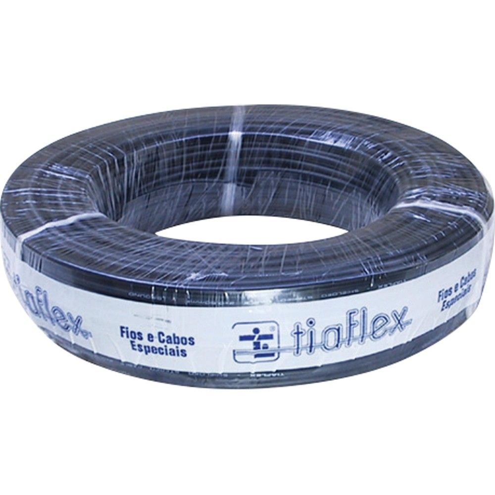 Cabo de Áudio Frequência para Guitarra RL - 100 Alta Qualidade 1x0,20mm Preto Tiaflex