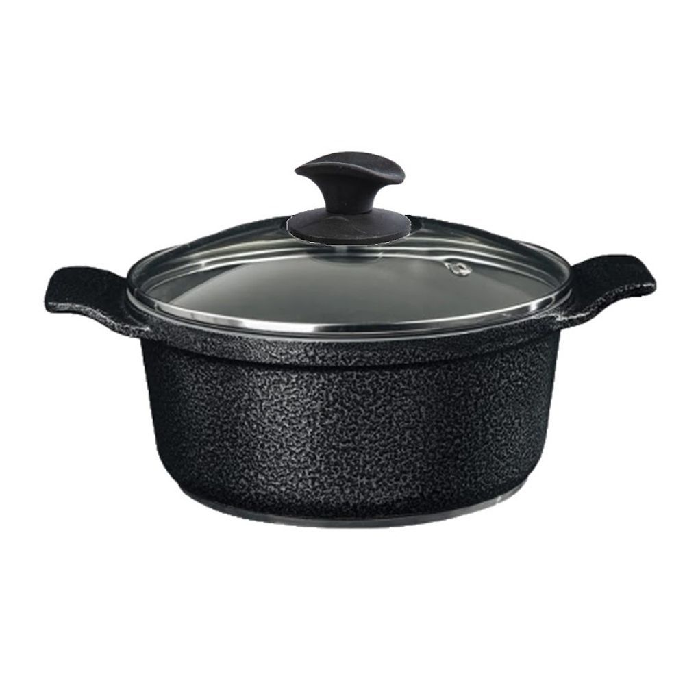 Caçarola Aa18cm Antiaderente com Revestimento em Cerâmica Preto Craquelado Javali 18CM