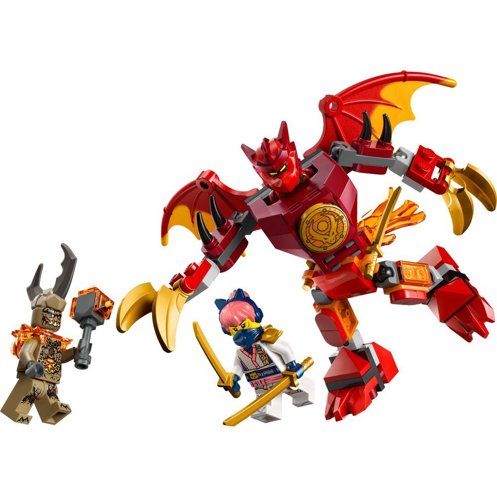 Brinquedo de Construção Pacote de Batalha do Robô Dragão do Kai Dragão Mech Articulado com Torso Giratório 360 Graus