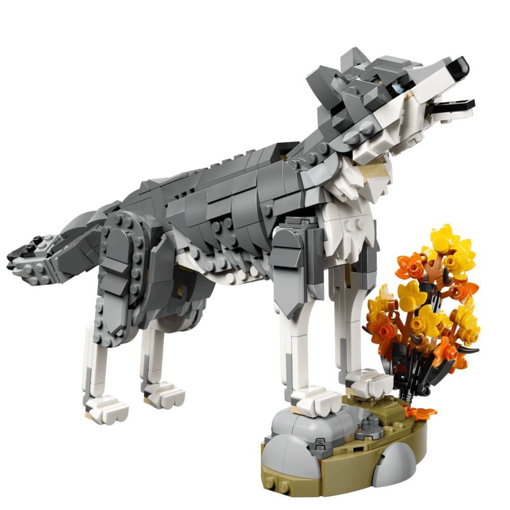 Brinquedo de Construção Lego Animais da Floresta: Lobo Cinzento 3 em 1 com Partes Articuladas Cinza 657 Peças