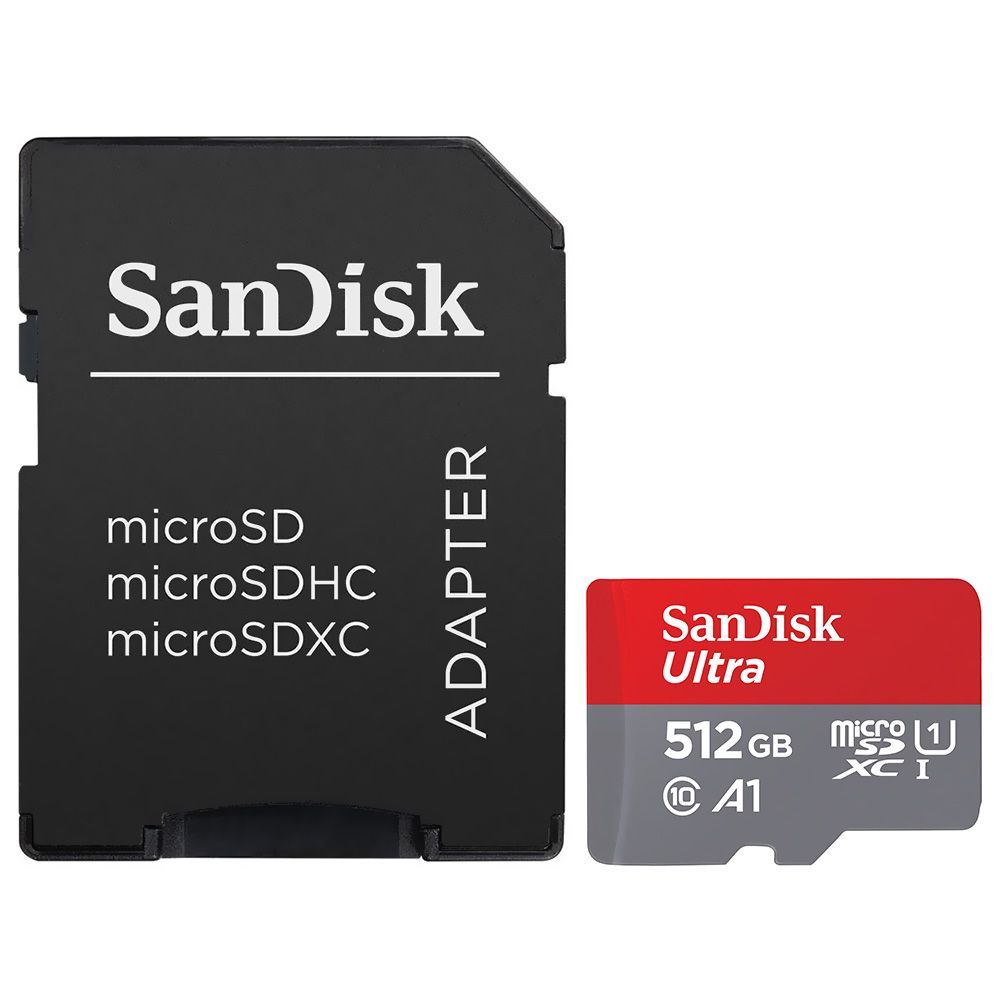 Cartão de Memória Micro SD Sandisk 512GB Ultra Class 10 A1 U1 FHD com Desempenho para Gravação em Full HD e Aplicativos