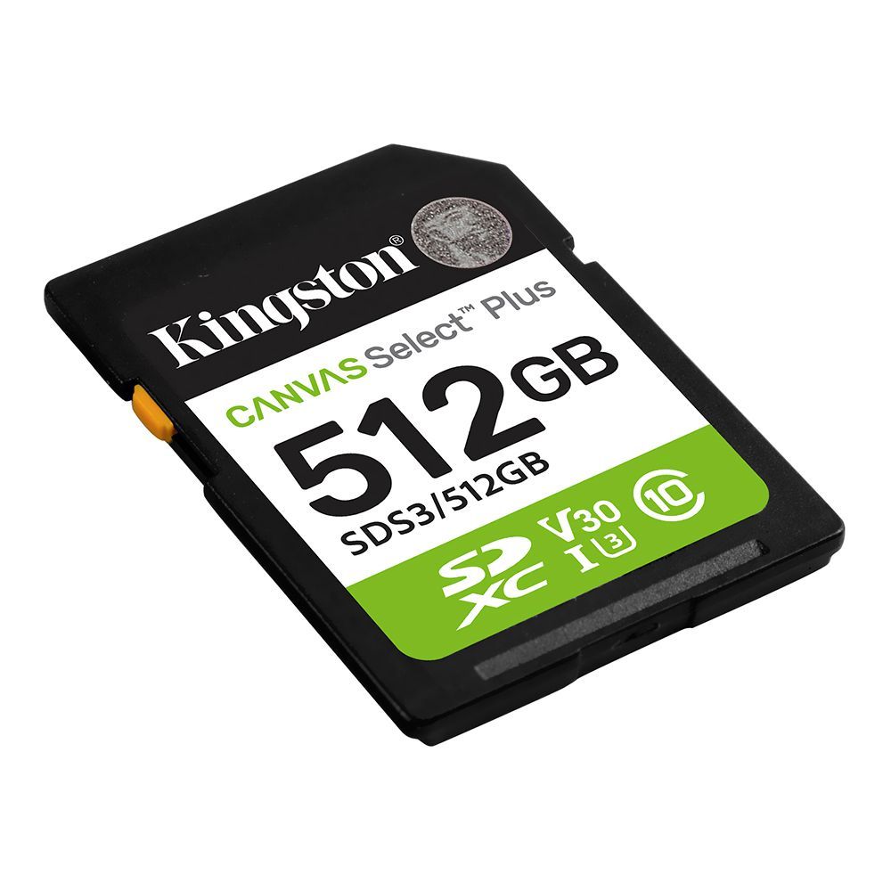 Cartão de Memória SD Canvas Select Plus C10 512GB com Alta Velocidade e Durabilidade Kingston SDS3-512GB