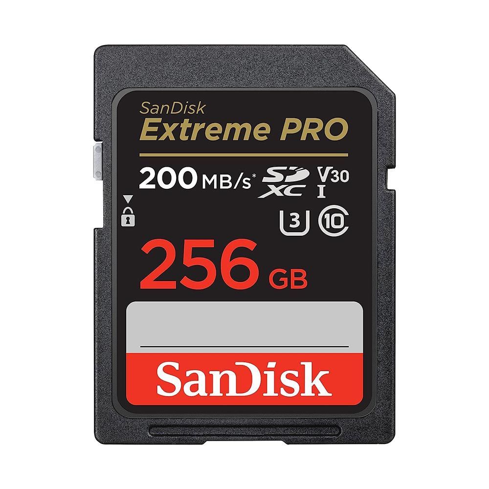 Cartão de Memória SD Extreme Pro V30 U3 4K Alta Velocidade 256GB Preto Sandisk