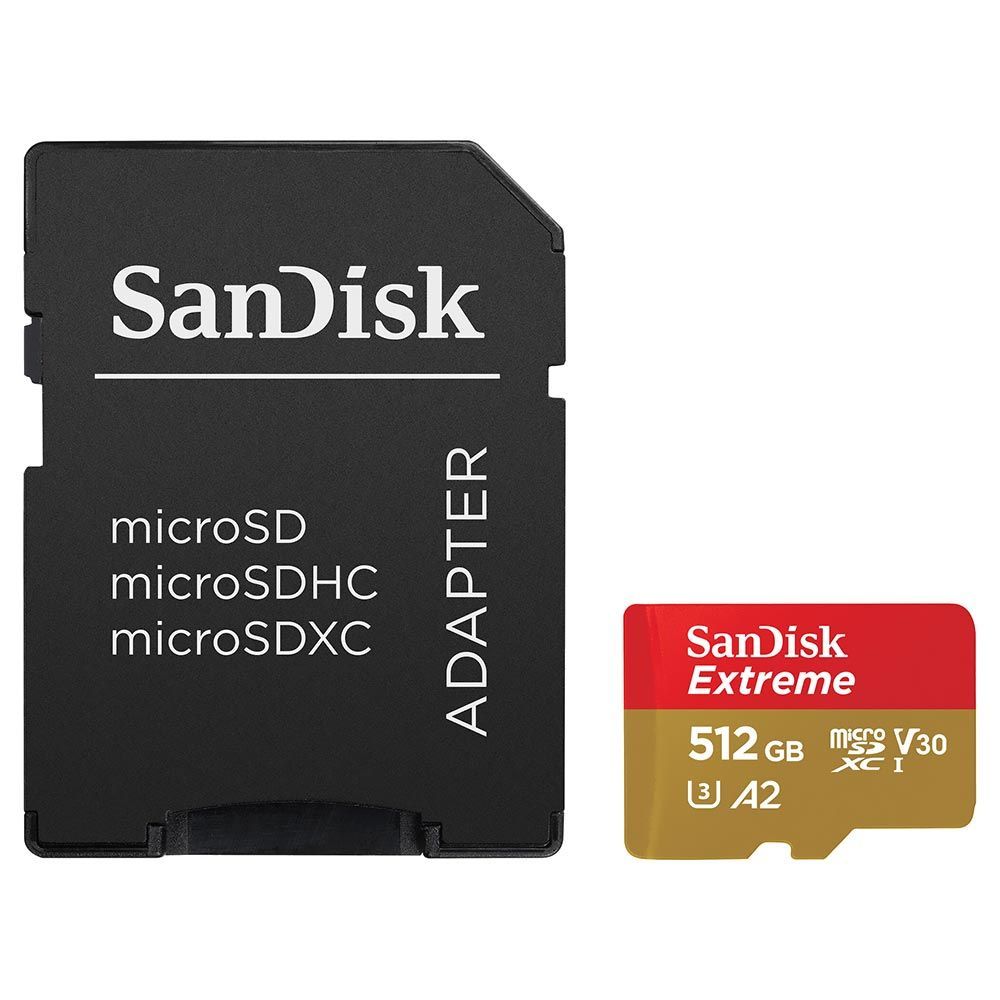 Cartão de Memória Micro SD SDSQXAV-512G-GN6MA Gravação 4K UHD V30 A2 U3 512GB Sandisk