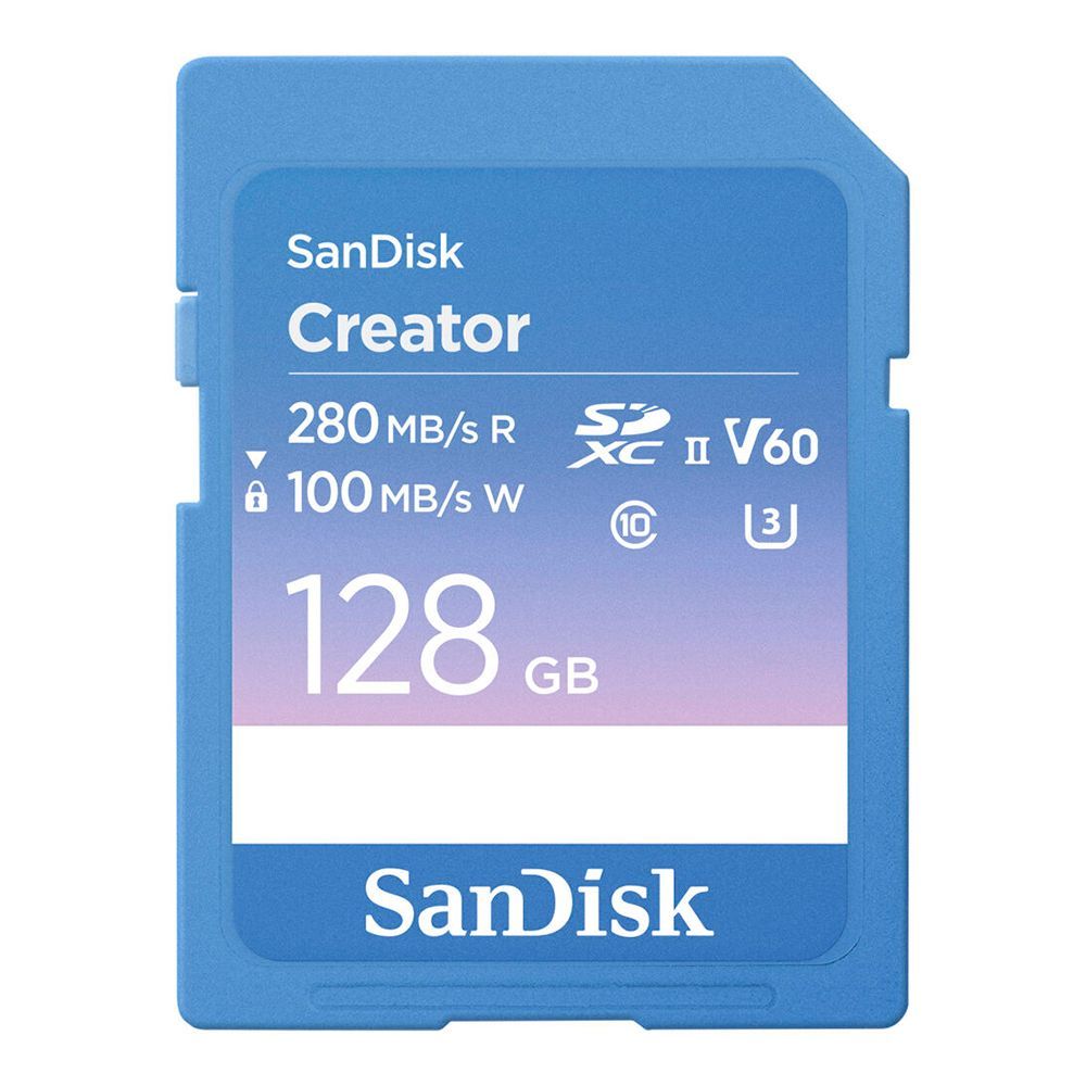 Cartão de Memória SD Creator V60 U3 6K UHD SDSDXEP-128G-GNCIS Desempenho Profissional 128GB Sandisk