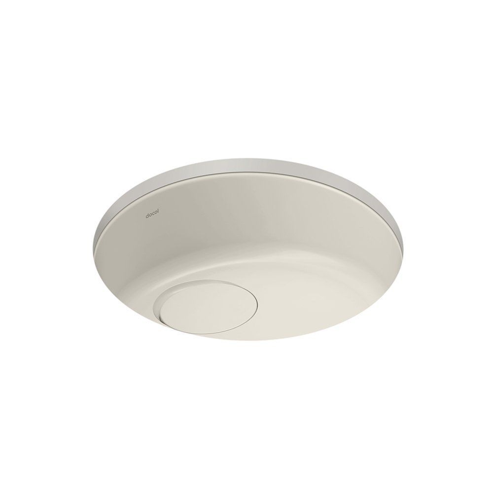 Cuba para Banheiro Docolflow Redonda Embutir Cerâmica com Tampa para Válvula Oculta Areia Docol 30CM