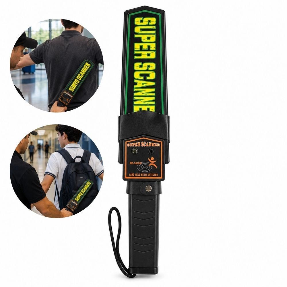 Detector de Metais Portátil Super Scanner com Alarme e Vibração Alerta Sonoro Luminoso 9V Yeet