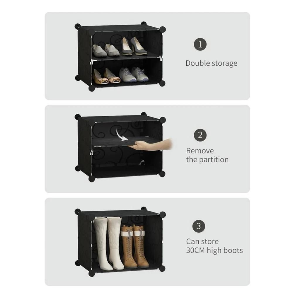 Guarda Roupa Sapateira Modular 4 Portas de Correr sem Gavetas Plástico Branco Yeet