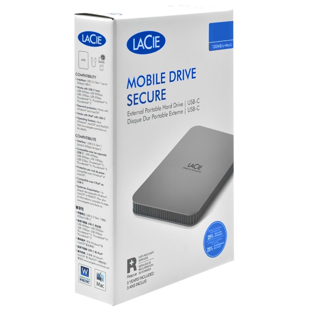 HD Externo Mobile Drive 2.5 4TB Desempenho Confiavel Durabilidade Prata STLP4000400 Lacie