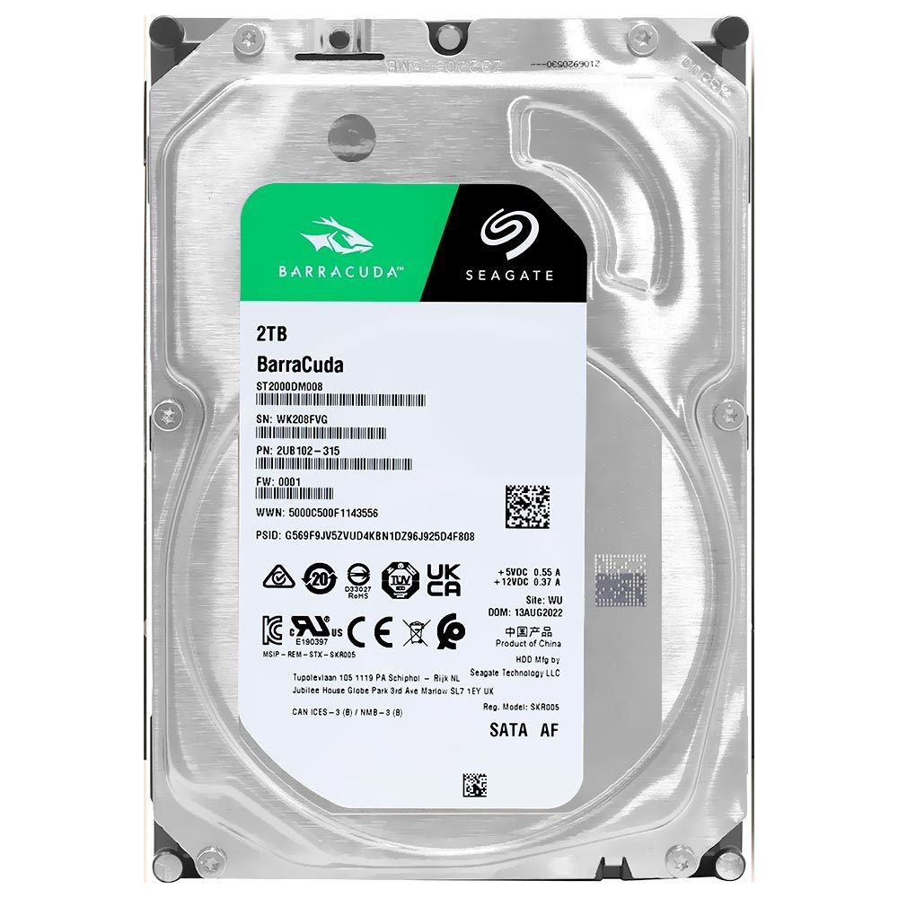 HD Interno ST2000DM008 Barracuda 2TB 3.5 SATA 3 7200 RPM Desempenho Confiavel Original Seagate