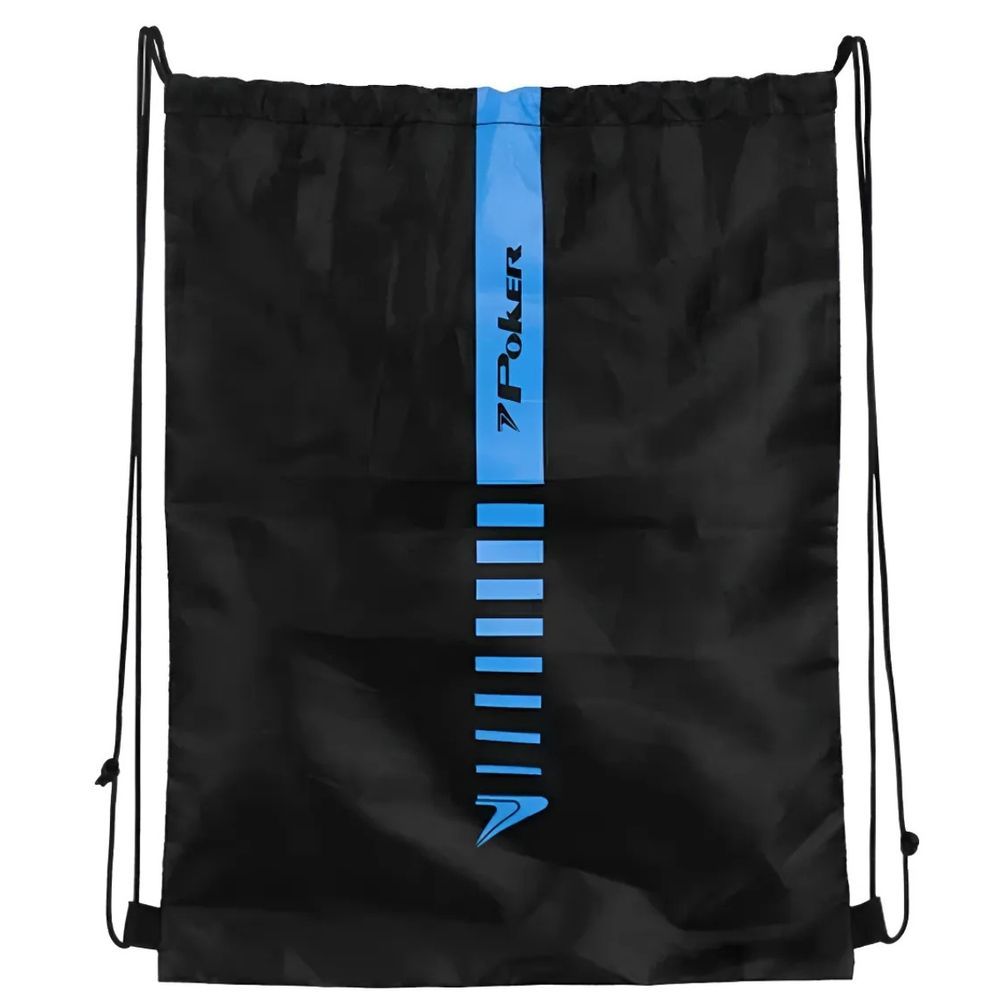 Sacola Bolsa Mochila Poker Gym II Poliester 35,5CM Preto e Azul Unico Esportivo Homem