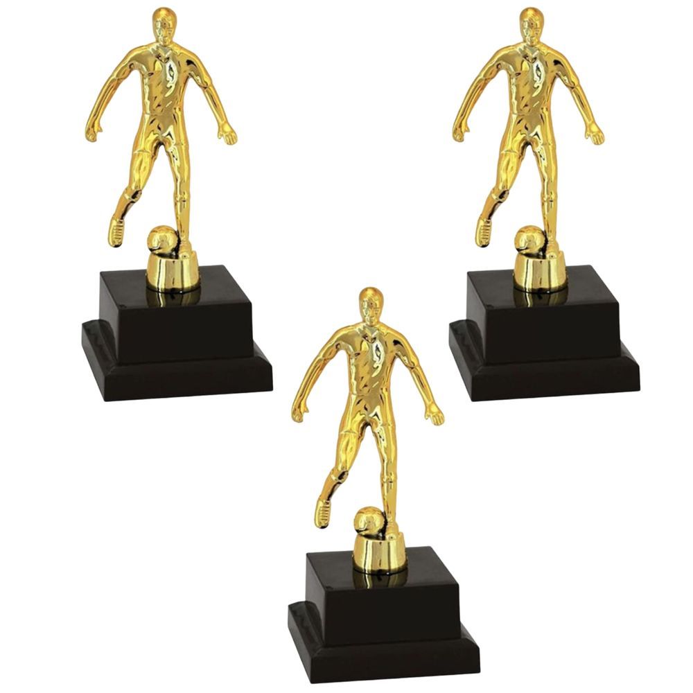 Troféu Vitória Vencedor 600060 com Design Moderno e Acabamento Metalizado Dourado Kit com 3 Unidades