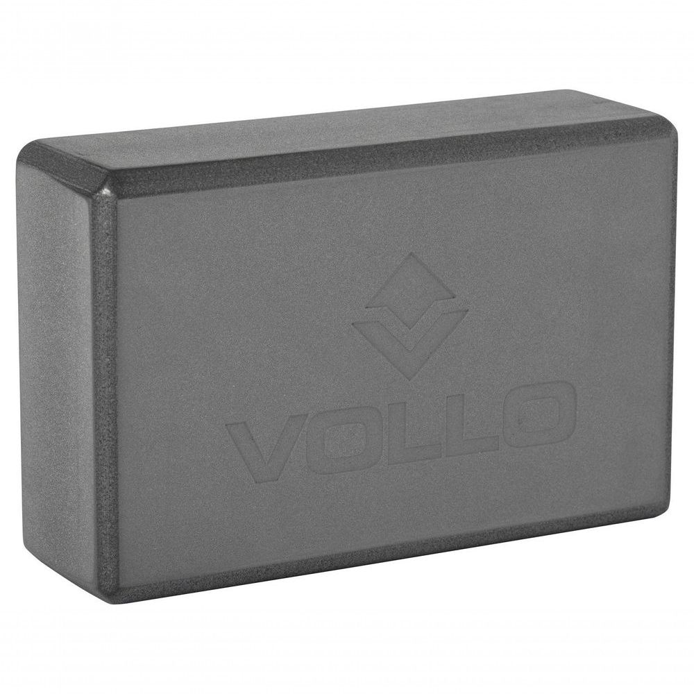 Bloco de Yoga e Pilates VP1070 para Estabilidade e Equilíbrio com Apoio Seguro Cinza Vollo Sports 15CM