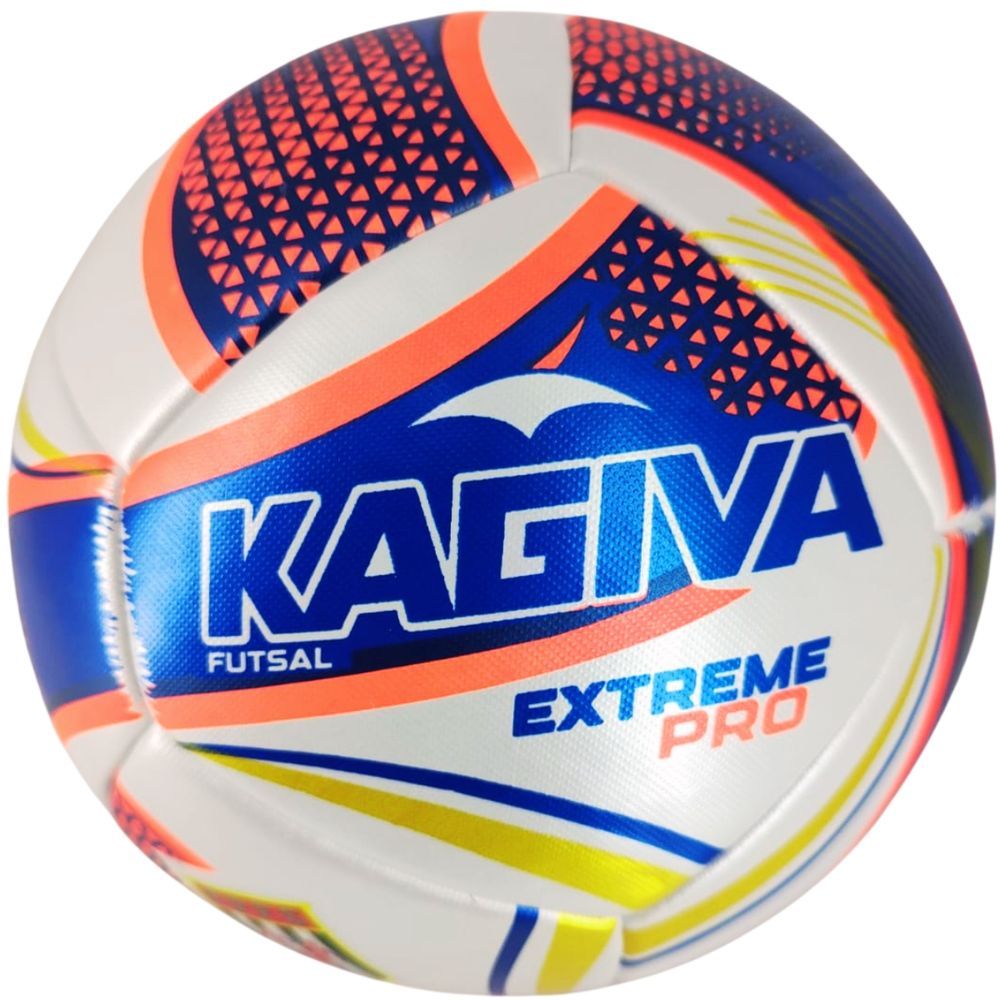 Bola de Futsal F5 Extreme Pro SP com Tecnologia Termofusion e Material PU HS Hexxa Branco e Azul Kagiva 410G