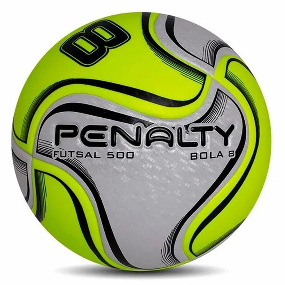 Bola de Futsal 8 X Performance com 8 Gomos Amortecimento Interno Branco e Amarelo Penalty