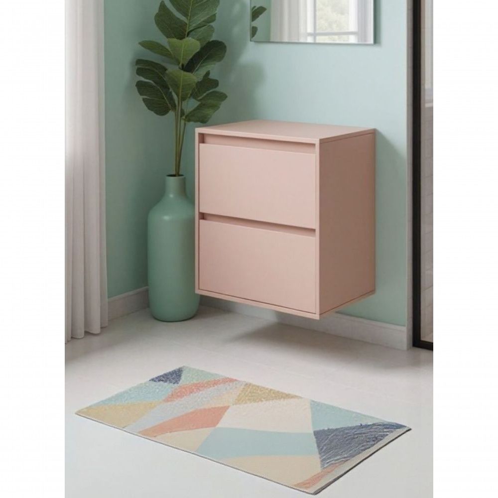 Gabinete para Banheiro Dubai Suspenso 1 Porta 1 Gaveta MDF 60CM Rosa On Móveis