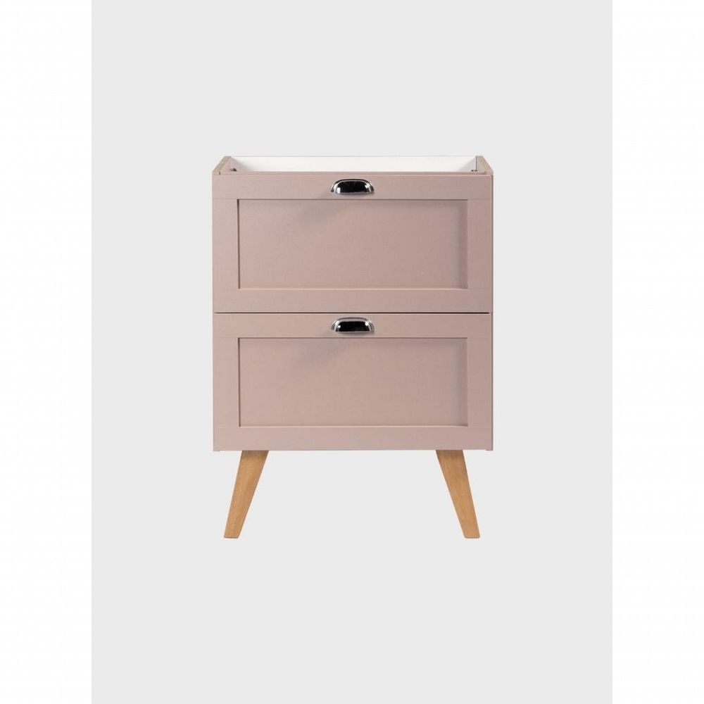 Gabinete para Banheiro Milano com Pés 3 Gavetas MDF 60CM Rosa On Móveis