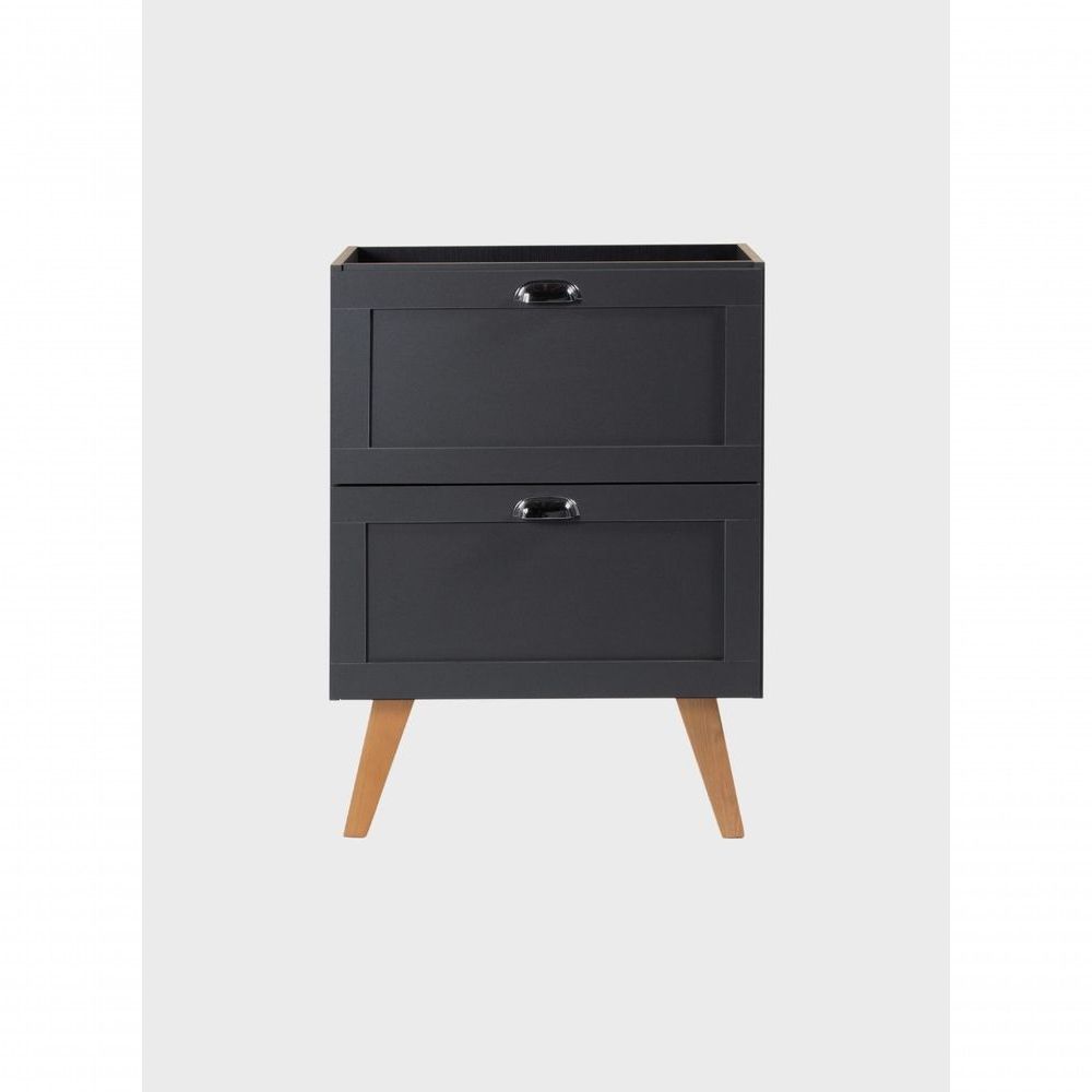 Gabinete para Banheiro Milano Retrô sem Porta 3 Gavetas MDF 60CM Grafite On Móveis