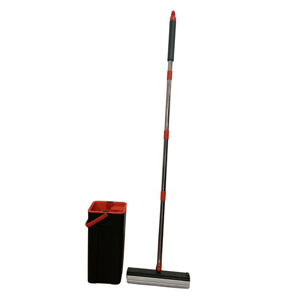 Mop Esponja PVA com Balde e Cabo em Aço Inox Limpeza Prática e Eficiente PP Aço Inox PVA Refil com Boa Absorção