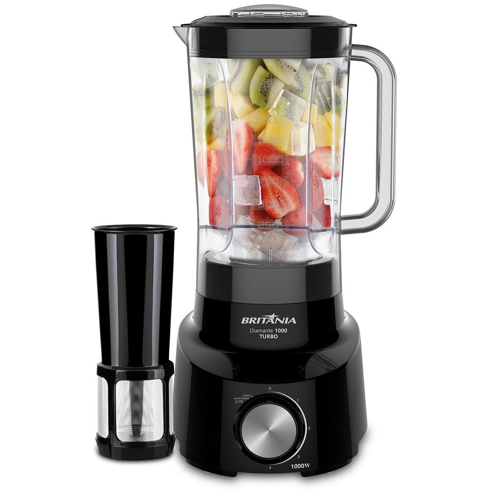 Liquidificador Britânia BLQ1000P 1000W 2,7L Função Autolimpeza 4 Velocidades Preto 220V