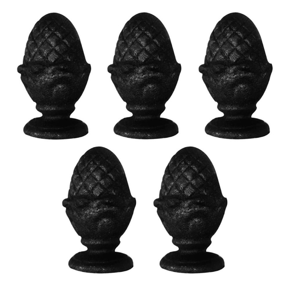 Kit Pinha Decorativa N03 com 5 Unidades em Ferro Fundido Cinza para Grade Portão Sacada Muro 10CM Fundição Unicláudio